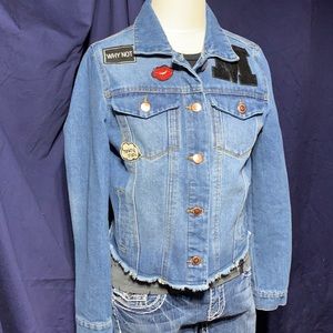 Highway Jeans Denim cut jacket w/patches